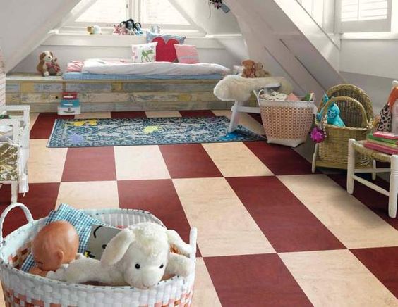 Podlaha z marmolea v detskej izbe