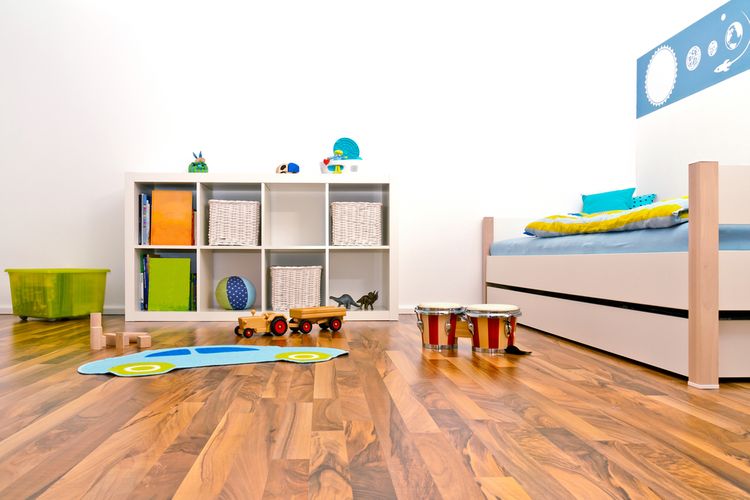 Drevená podlaha v detskej izbe