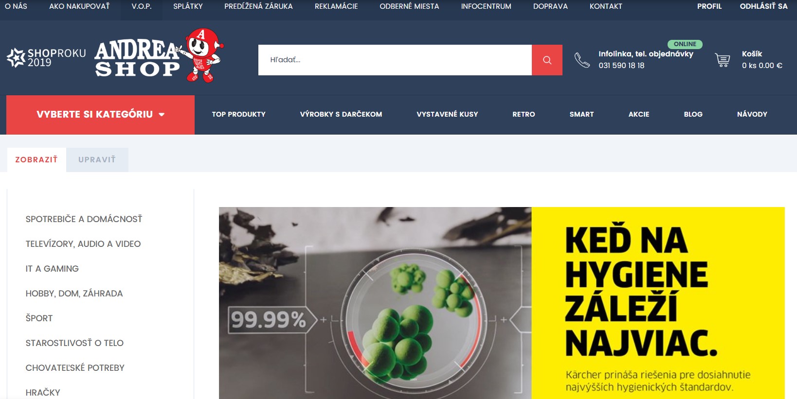 Dizajn webu AndreShop.sk