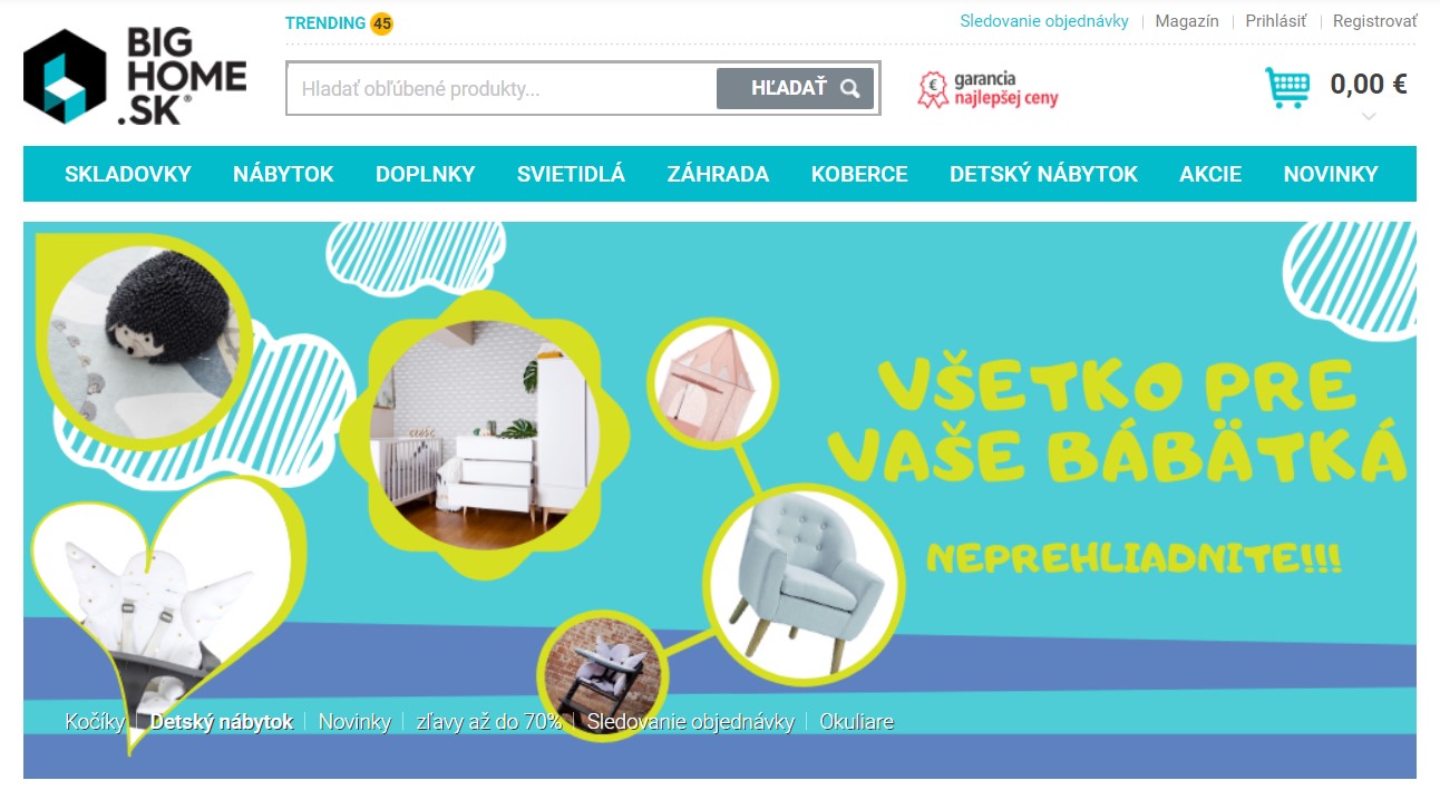 Dizajn webu BigHome.sk