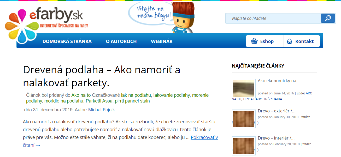 Blog e-shopu efarby.sk