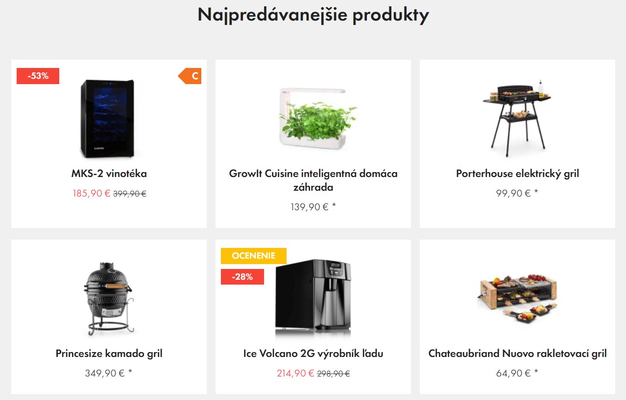 Klarstein - najpredávanejšie produkty