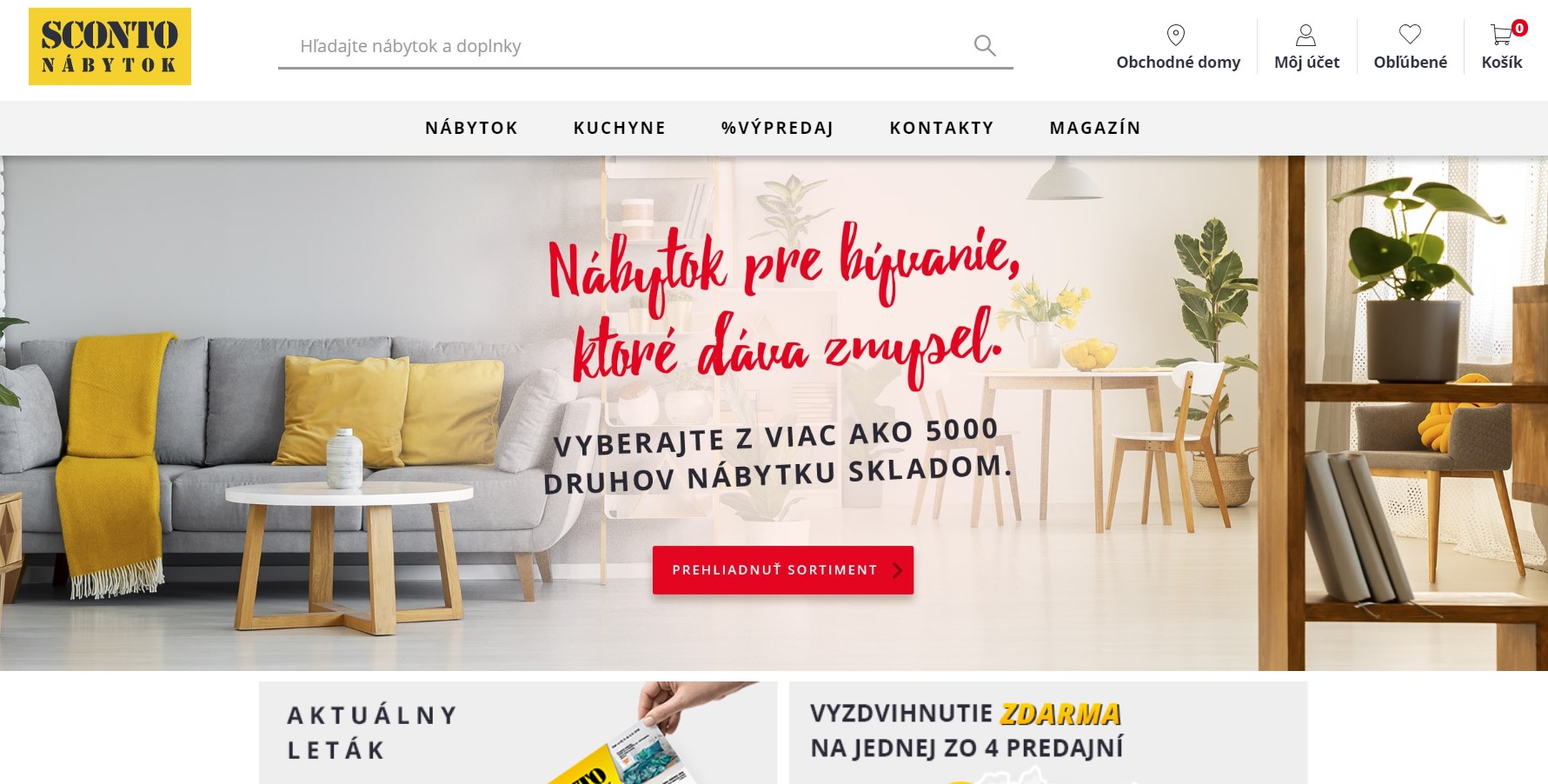 Dizajn webu Sconto nábytok