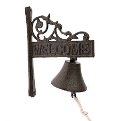 Liatinový zvonček Welcome, 17 x 21 x 9 cm