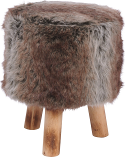 Stolička 32 cm, hnedá kožušina
