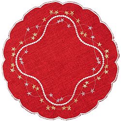 Forbyt Vianočný obrus Hviezdičky červená, 35 cm