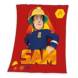 Herding Detská deka Požiarnik Sam, 130 x 160 cm