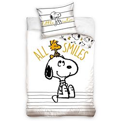 TipTrade Detské bavlnené obliečky Snoopy All smiles, 140 x 200 cm, 70 x 90 cm