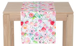 Behúň na stôl Akvarel kvety, 150x40 cm