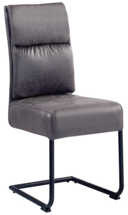 Jadálenská stolička Chelsea, tmavo šedá vintage látka