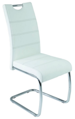 Jedálenská stolička Flora II, biela ekokoža