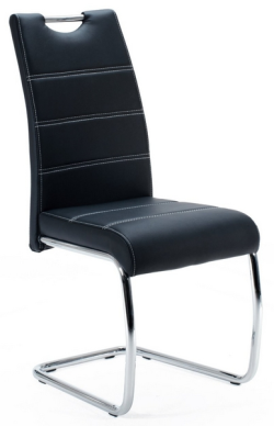 Jedálenská stolička Flora II, čierna ekokoža