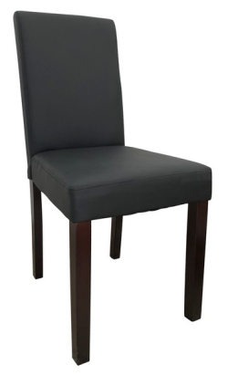 Jedálenská stolička Rudy, čierna ekokoža