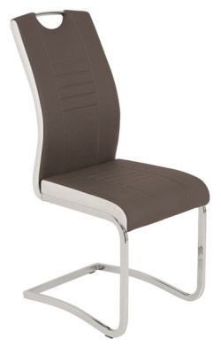 Jedálenská stolička Tabea, hnedá/biela ekokoža