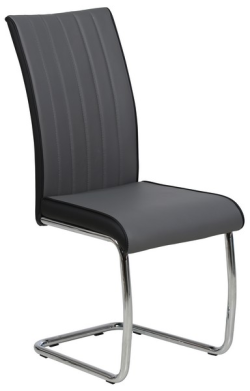 Jedálenská stolička Vertical, šedá/čierna ekokoža
