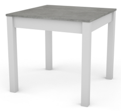 Jedálenský stôl David 80x80 cm, bílý/šedý beton