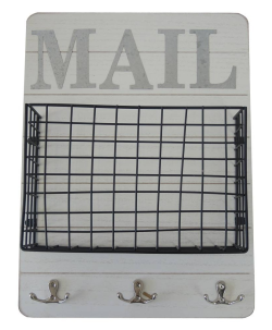 Nástenný vešiak Mail, s košíkom