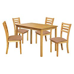 Stôl + 4 stoličky BARCELONA lak javor
