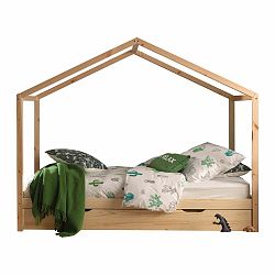 Biela domčeková detská posteľ z borovicového dreva 90x200 cm DALLAS – Vipack