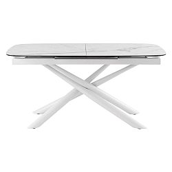 Bielosivý rozkladací jedálenský stôl sømcasa Ness, 160 x 95 cm
