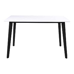Biely jedálenský stôl s čiernou konštrukciou loomi.design Vojens, 120 x 70 cm