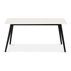 Biely jedálenský stôl s čiernymi nohami Furnhouse Life, 160 x 90 cm