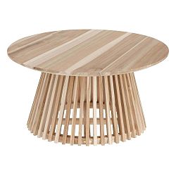 Čierny konferenčný stolík z teakového dreva Kave Home Irune, ⌀ 80 cm