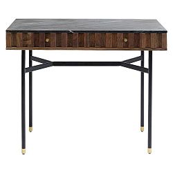 Čierny písací stôl s mramorovou doskou Kare Design Apiano