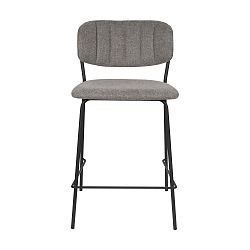 Sada 2 sivých barových stoličiek s čiernymi nohami White Label Jolien, výška 89 cm