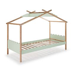 Sivá detská posteľ s konštrukciou z borovicového dreva Marckeric Nuvem, 90 x 190 cm