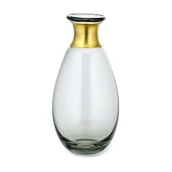 Sivá sklenená váza Nkuku Miza, výška 11 cm