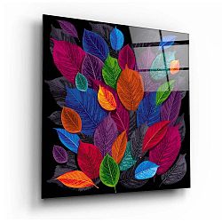 Sklenený obraz Insigne Colored Leaves, 60 x 60 cm