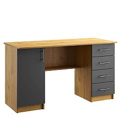 Casarredo OFFICE KIT písací stôl N03, antracit / dub Apalačský, pravý