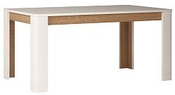LINATE TYP 75, jedálenský stôl rozkladací, biely lesk a dub truflový