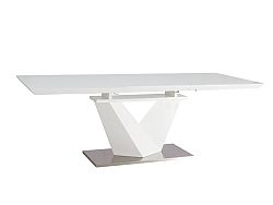 NajlacnejsiNabytok ALARAS III jedálenský stôl 90x160 cm, biela/biely lesk