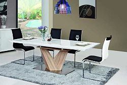 NajlacnejsiNabytok ALARAS jedálenský stôl 90x140 cm, dub sonoma/biely lesk