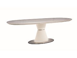 NajlacnejsiNabytok ENIGMA rozkladací jedálenský stôl, biely matný