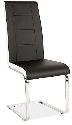 NajlacnejsiNabytok H-629 jedálenská stolička, čierna s bielymi bokmi