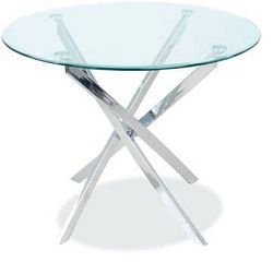 NajlacnejsiNabytok Okrúhly jedálenský stôl AGIS, kov/sklo