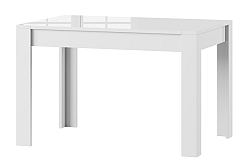 SYRIUS jedálenský stôl s rozkladom, biely lesk