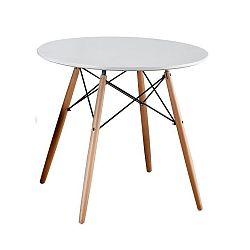 Jedálenský stôl,  biela/buk, GAMIN NEW 80