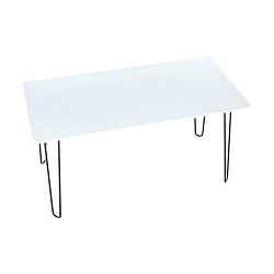 Jedálenský stôl, biela/kov, KURT