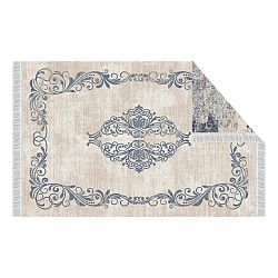 Obojstranný koberec, vzor/modrá, 80x150, GAZAN