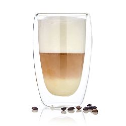 Bambuswald Pohár na kávu, 400 ml, termopohár, ručná výroba, borosilikátové sklo