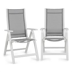 Blum Cádiz, skladacia stolička, sada 2 kusov, 59,5 x 107 x 68 cm, ComfortMesh, hliník, biela