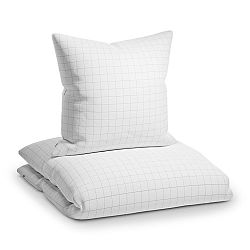 Sleepwise Soft Wonder-Edition, posteľná bielizeň, 135 x 200 cm, biela/sivá károvaná