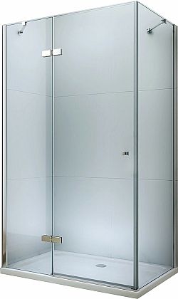 MEXEN/S - Roma sprchovací kút 110x80, kyvný, číre sklo, chróm + vanička 854-110-080-01-00-4010