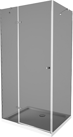 MEXEN/S - Roma sprchovací kút 80x110, grafit, chróm + biela vanička so sifónom 854-080-110-01-40-4010