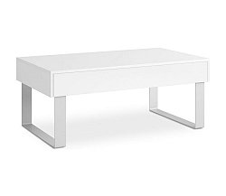 Konsimo Sp. z o.o. Sp. k. Konferenčný stolík PAVO 45x110 cm lesklá biela 