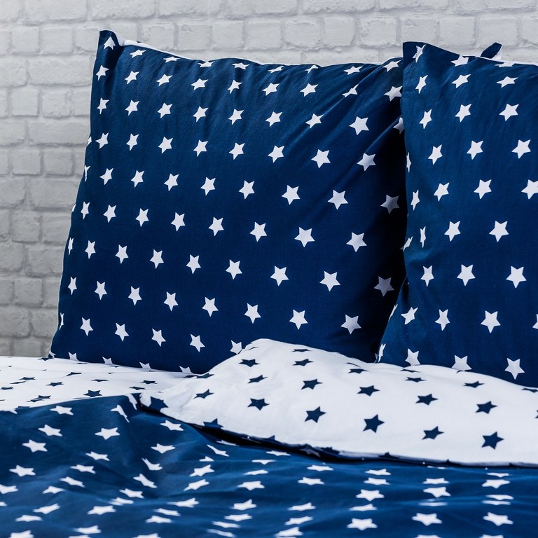 4Home bavlnené obliečky Stars Navy blue, 140 x 200 cm, 70 x 90 cm